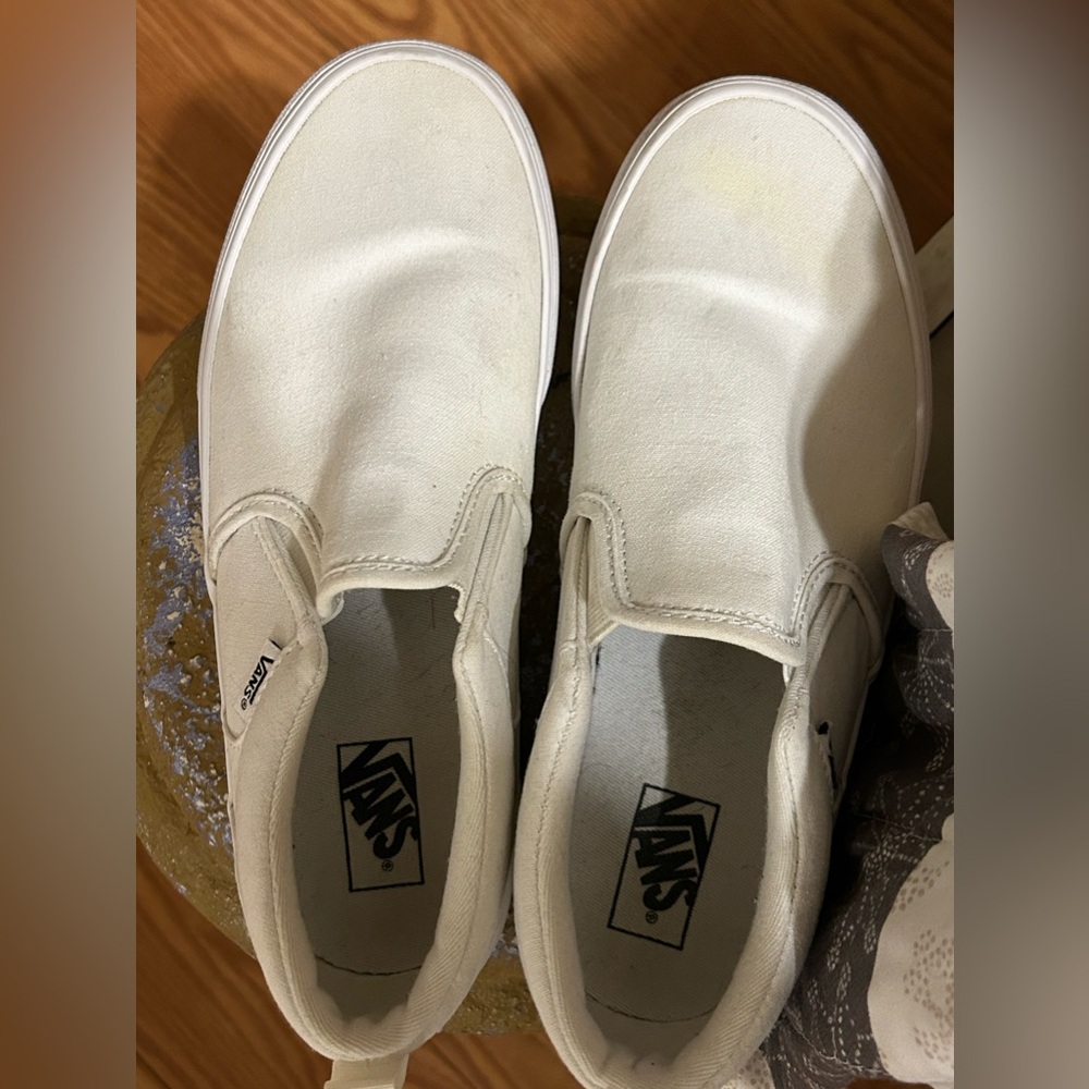 All White Slip-on Vans🤍 - Picture 4 of 12